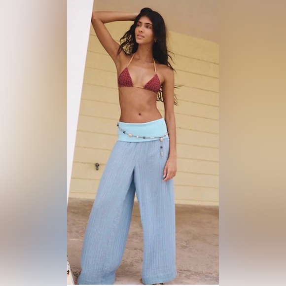 Free People Pants - Free People Ride With Me Light Blue Pants
